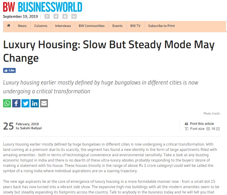 Luxury Housing: Slow But Steady Mode May Change