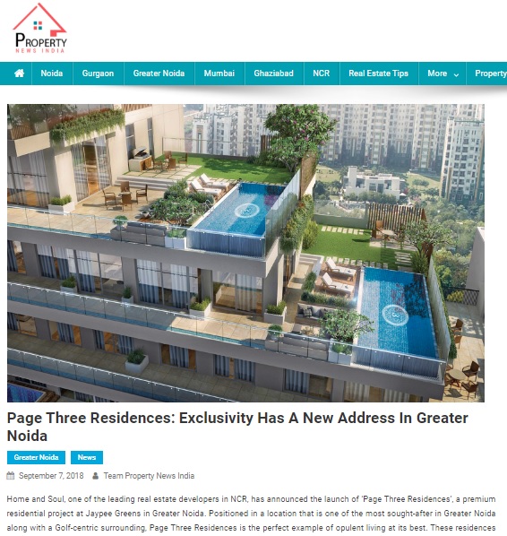 Page Three Residences: Exclusivity Has A New Address In Greater Noida